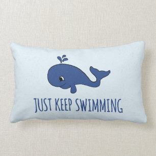 Just Keep Swimming Whale Lumbar Cushion