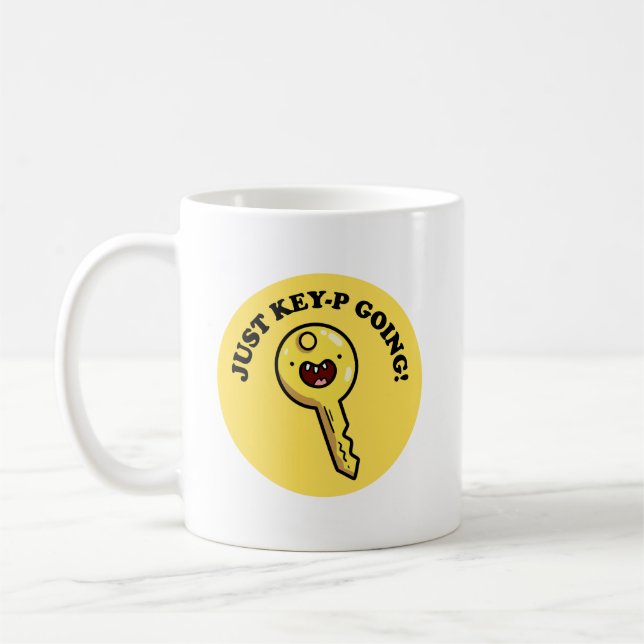 Just Key-p Going Funny Cute Pun Mug (Left)