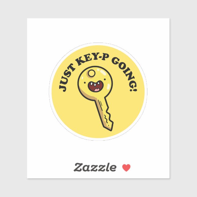 Just Key-p Going Funny Cute Pun Vinyl Sticker (Sheet)