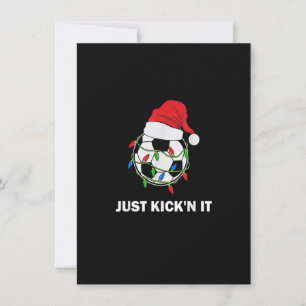 Just Kick'n It Christmas Soccer Ball Lights Invitation