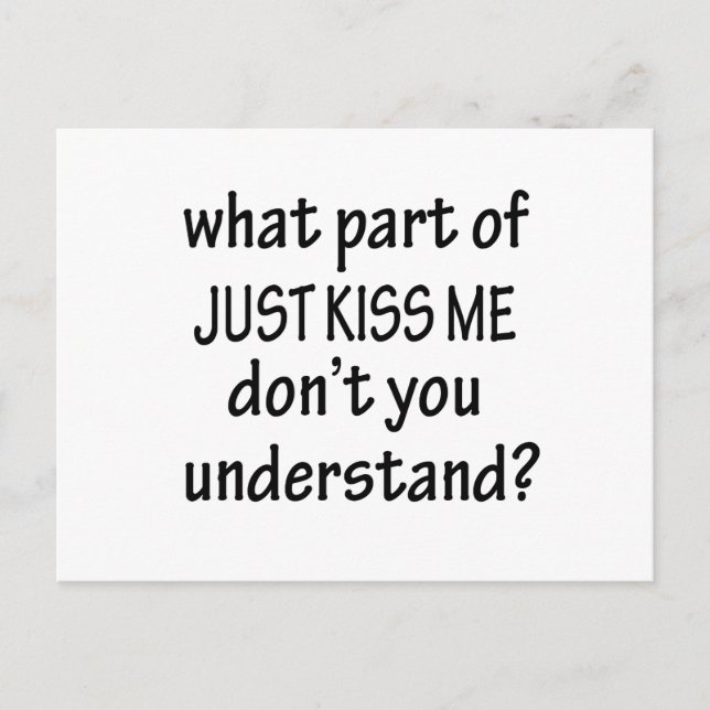 Just Kiss Me Postcard (Front)
