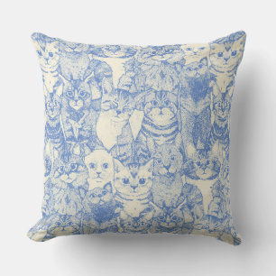 just kittens blue cushion