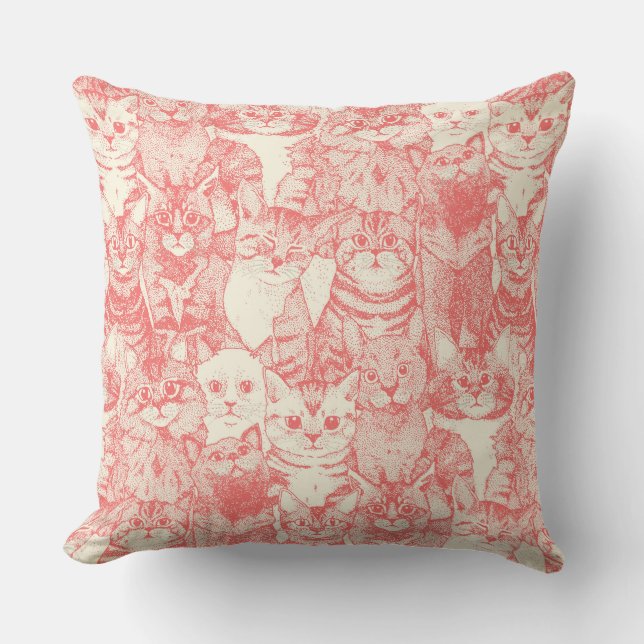 just kittens coral pink cushion (Front)