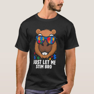 Just Let Me Stim Bro Autism Awareness Capybara For T-Shirt