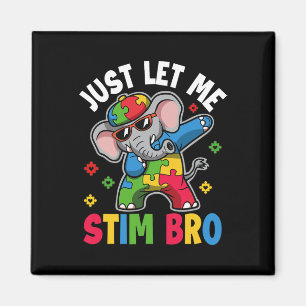 Just Let Me Stim Bro Autism Awareness Elephant Gif Magnet