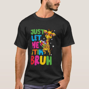 Just Let Me Stim Bro Boys Autistic Giraffe Autism  T-Shirt