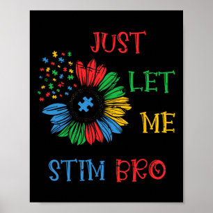 Just Let Me Stim Bro Funny Autism Awareness Autism Poster