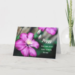 Just Like A Mum Purple Clematis Flower Card