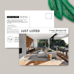 Just Listed Minimalist Property For Sale Marketing Postcard<br><div class="desc">Minimalist Real Estate Property For Sale marketing postcard with space for your logo and a large property photo. This fully customisable black and white real estate marketing postcard features a simple design with space for your custom text and property details. An easy way to advertise your property listings to prospect...</div>