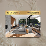 Just Listed Property Navy & Gold Realty Marketing Postcard<br><div class="desc">Elegant Navy and Gold Real Estate Property For Sale marketing postcard with space for your logo and a large property photo. This customisable navy blue and faux gold real estate marketing postcard features a modern design with space for your custom text and property details. A professional way to advertise your...</div>