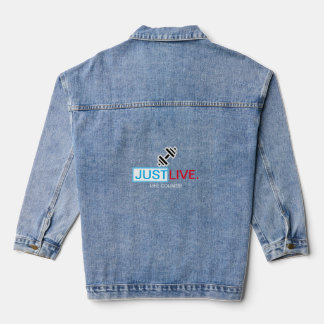 Just Live. Life counts Red, White and Blue Denim Jacket