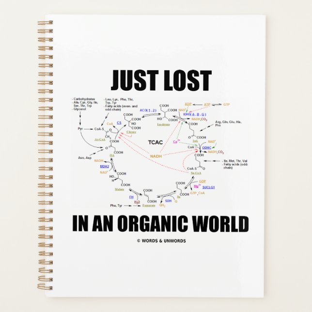 Just Lost In An Organic World Krebs Cycle Humor Planner (Front)