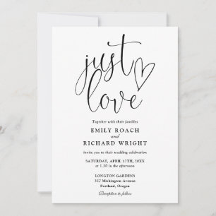 Just Love All In One Black And White Wedding Invitation