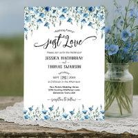 Just Love! Blue Boho Chic Wildflowers Wedding
