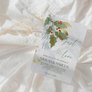 Just Love Christmas Wedding -Elegant Holiday Party Invitation