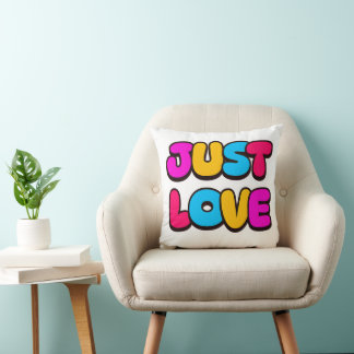 Just Love Custom Colourful Throw Pillow