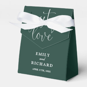 Just Love Elegant Modern Emerald Green Wedding Favour Box