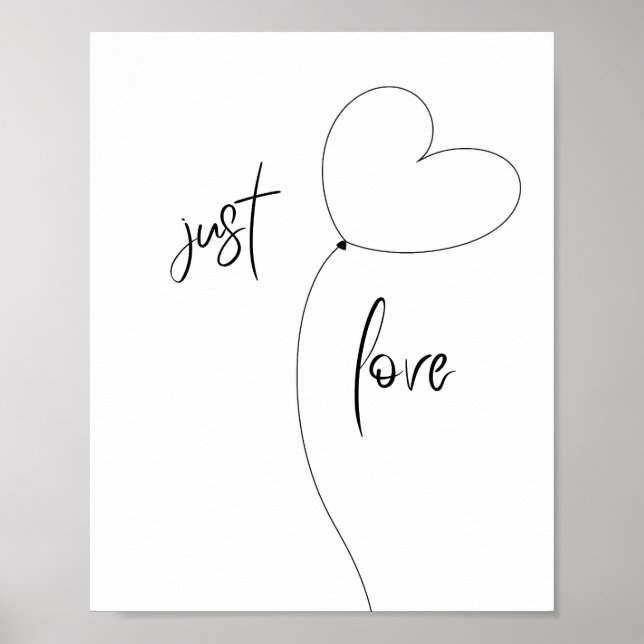 Just Love Minimalist Poster – Heart Balloon (Front)