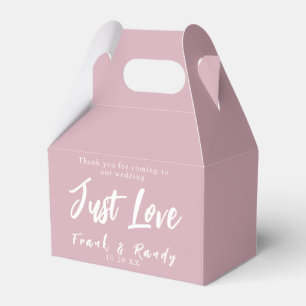Just Love Modern Minimalist Dusty Rose Wedding Favour Box