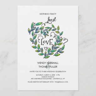 Just Love Nothing Fancy Wedding Invitation
