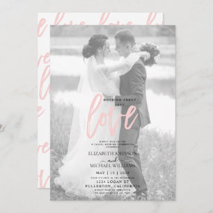Just Love Pink Casual Vellum Photo Wedding Invitation