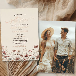 Just Love Rustic Boho Wildflowers Elegant Wedding