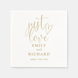 Just Love Script Elegant Chic Gold Wedding Napkin