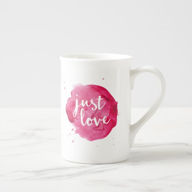 Just love watercolor Fine Bone China Mug (Right)