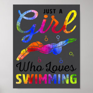 Just Loves Swimming Swimmer Player Poster