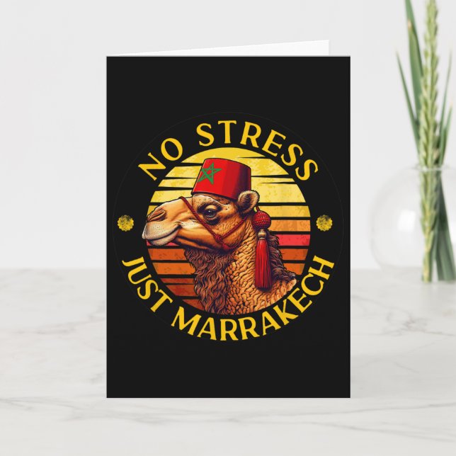 Just Marrakech Camel Sunset Morocco Trip Marrakesh Card (Front)