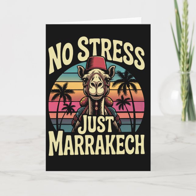 Just Marrakech Camel Sunset Morocco Trip Marrakesh Card (Front)