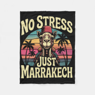 Just Marrakech Camel Sunset Morocco Trip Marrakesh Fleece Blanket