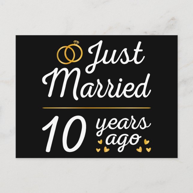 Just Married 10 Years Ago II Postcard (Front)