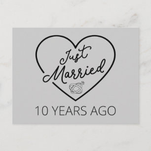 Just Married 10 Years Ago III Postcard