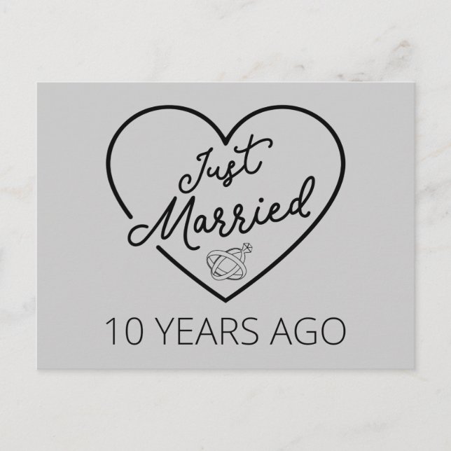 Just Married 10 Years Ago III Postcard (Front)