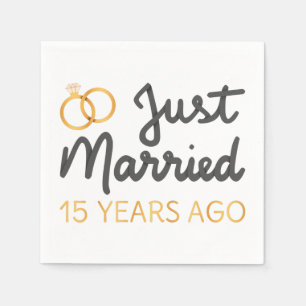 Just Married 15 Years Ago IV Napkin