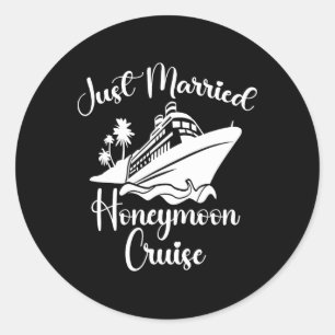 Just Married 2023 Wedding Ring Matching Tee Honeym Classic Round Sticker