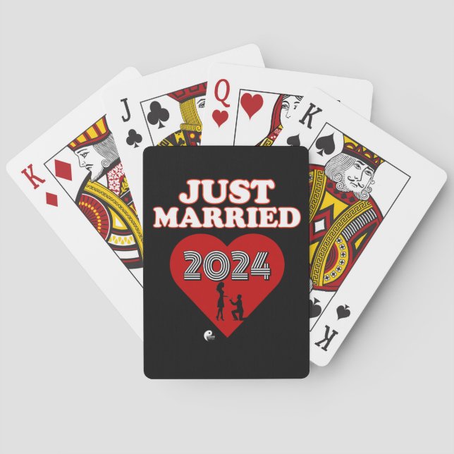 Just Married 2024 Customisable Playing Cards (Back)