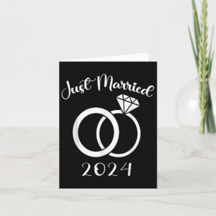 Just Married 2024 Wedding Rings Matching Couple Ne Card