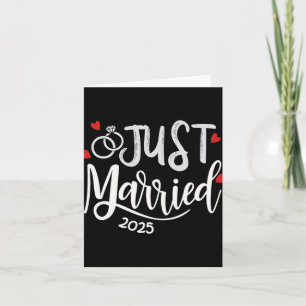 Just Married 2025 - Bride And Groom Wedding Rings  Card