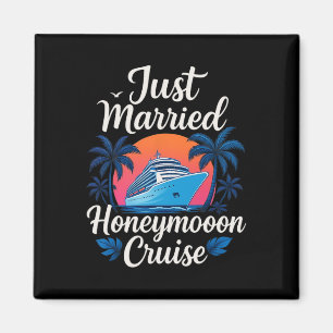 Just Married 2025 Honeymoon Wedding Ring Matching Magnet