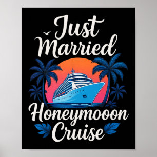 Just Married 2025 Honeymoon Wedding Ring Matching Poster
