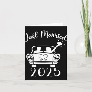 Just Married 2025 Wedding Rings Matching Couple Ne Card