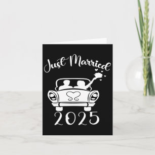 Just Married 2025 Wedding Rings Matching Couple Ne Card