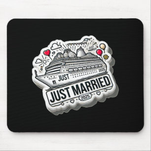 Just Married 2025 Wedding Rings Matching Couple Ne Mouse Pad
