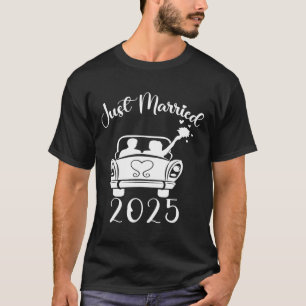 Just Married 2025 Wedding Rings Matching Couple Ne T-Shirt
