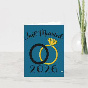 Just married 2026 wedding ring matching honeymoon card