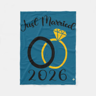 Just married 2026 wedding ring matching honeymoon  fleece blanket