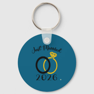 Just married 2026 wedding ring matching honeymoon key ring