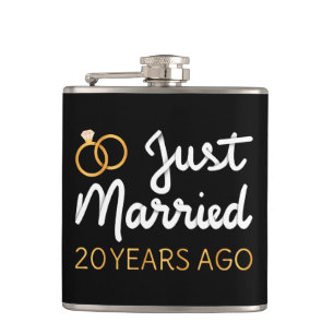 Just Married 20 Years Ago IV Hip Flask